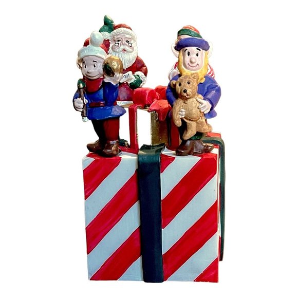 Christmas Present Ceramic Santa & Elves 5 Piece Cheese Spreader Set - Picture 1 of 3